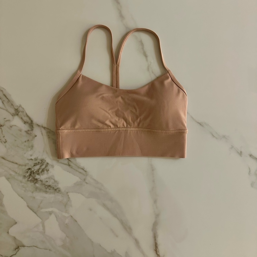 Lululemon Flow Y Long Line Bra in Beach